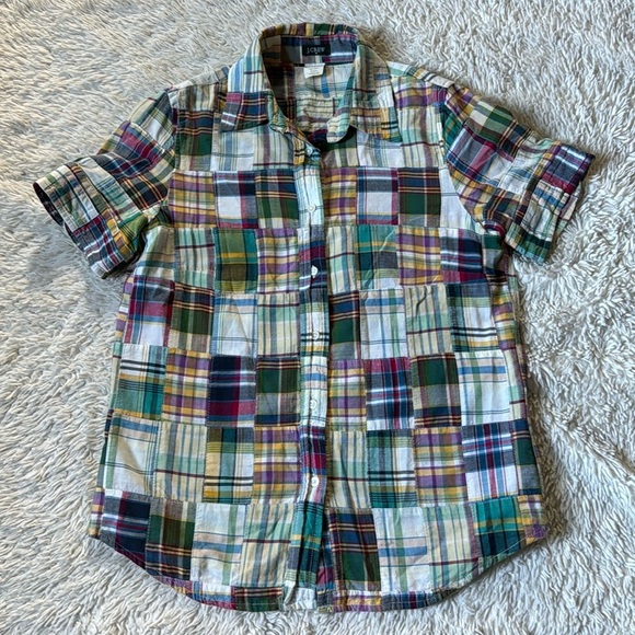 J. Crew Tops - J crew Patchwork Shirt, Size XS